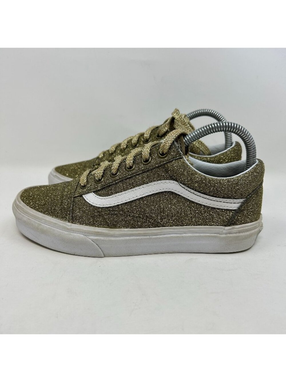 Vans Old Skool Gold Glitter Shoes Women’s 7.5/ Men’s 6 Low Top Sneakers